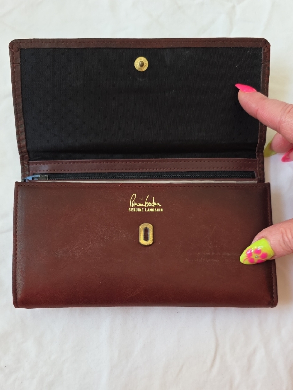 NWT Vintage Leather Prince Gardner Chevron-Textured Trifold Wallet Circa 1970s - Picture 5 of 7